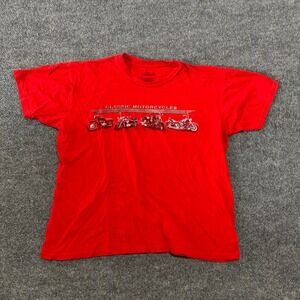 Lifestyle Classics T-Shirt Mens Size L Red Classic Motorcycles Graphic Biker Tee